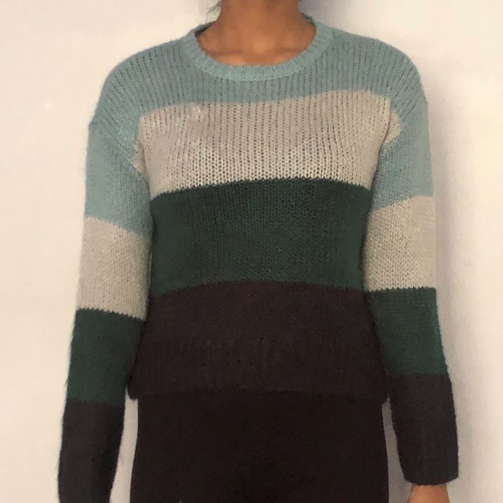 Juniors knit color block top